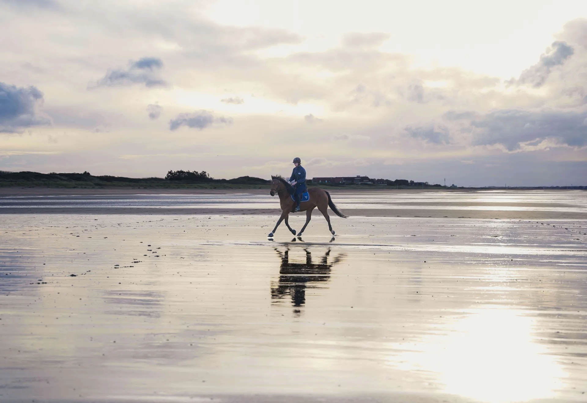 Balade à cheval sur la plage en Normandie
